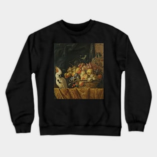 Still Life of Fruit on a Table with a Parrot Jan Pauwel Gillemans the Younger Crewneck Sweatshirt